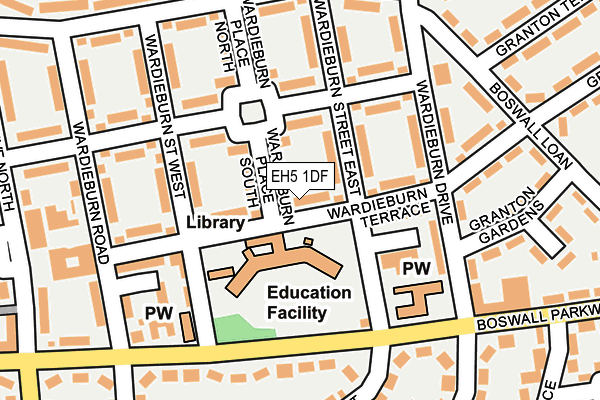 EH5 1DF map - OS OpenMap – Local (Ordnance Survey) EH5 1DF map - OS OpenMap – Local (Ordnance Survey)