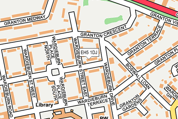 EH5 1DJ map - OS OpenMap – Local (Ordnance Survey) EH5 1DJ map - OS OpenMap – Local (Ordnance Survey)