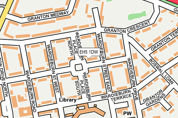 EH5 1DW map - OS OpenMap – Local (Ordnance Survey) EH5 1DW map - OS OpenMap – Local (Ordnance Survey)