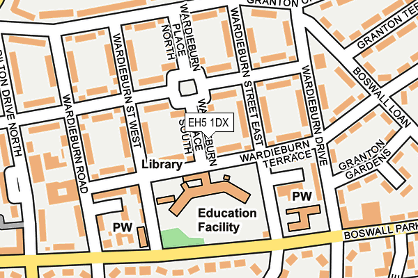 EH5 1DX map - OS OpenMap – Local (Ordnance Survey) EH5 1DX map - OS OpenMap – Local (Ordnance Survey)