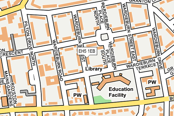 EH5 1EB map - OS OpenMap – Local (Ordnance Survey) EH5 1EB map - OS OpenMap – Local (Ordnance Survey)