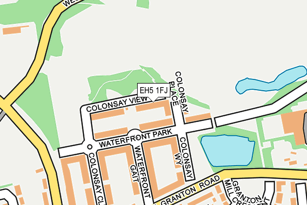 EH5 1FJ map - OS OpenMap – Local (Ordnance Survey) EH5 1FJ map - OS OpenMap – Local (Ordnance Survey)