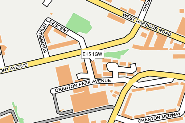 EH5 1GW map - OS OpenMap – Local (Ordnance Survey) EH5 1GW map - OS OpenMap – Local (Ordnance Survey)