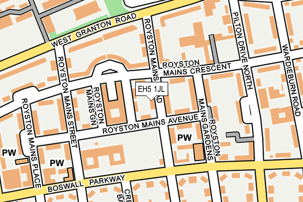 EH5 1JL map - OS OpenMap – Local (Ordnance Survey) EH5 1JL map - OS OpenMap – Local (Ordnance Survey)