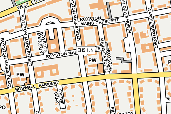 EH5 1JN map - OS OpenMap – Local (Ordnance Survey) EH5 1JN map - OS OpenMap – Local (Ordnance Survey)