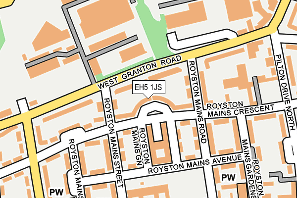 EH5 1JS map - OS OpenMap – Local (Ordnance Survey) EH5 1JS map - OS OpenMap – Local (Ordnance Survey)