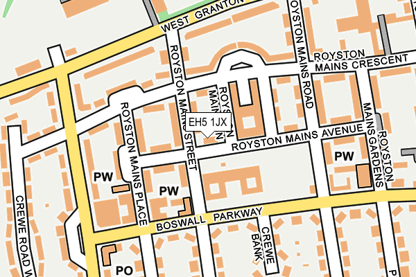 EH5 1JX map - OS OpenMap – Local (Ordnance Survey) EH5 1JX map - OS OpenMap – Local (Ordnance Survey)