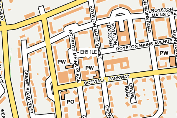EH5 1LE map - OS OpenMap – Local (Ordnance Survey) EH5 1LE map - OS OpenMap – Local (Ordnance Survey)
