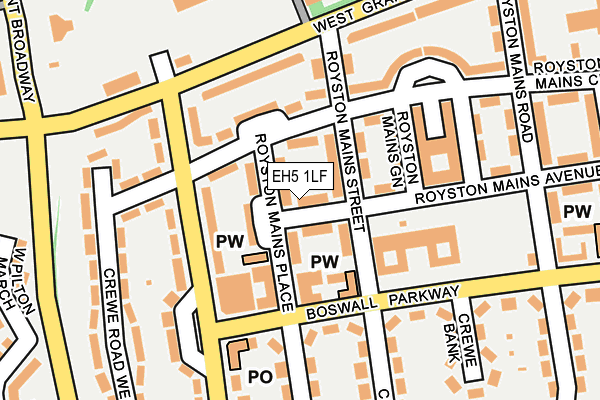 EH5 1LF map - OS OpenMap – Local (Ordnance Survey) EH5 1LF map - OS OpenMap – Local (Ordnance Survey)