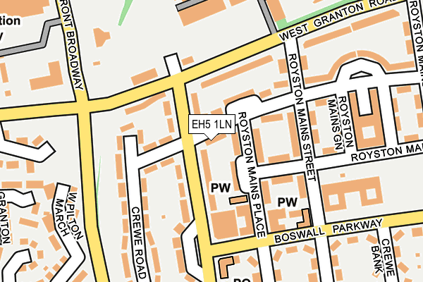 EH5 1LN map - OS OpenMap – Local (Ordnance Survey) EH5 1LN map - OS OpenMap – Local (Ordnance Survey)