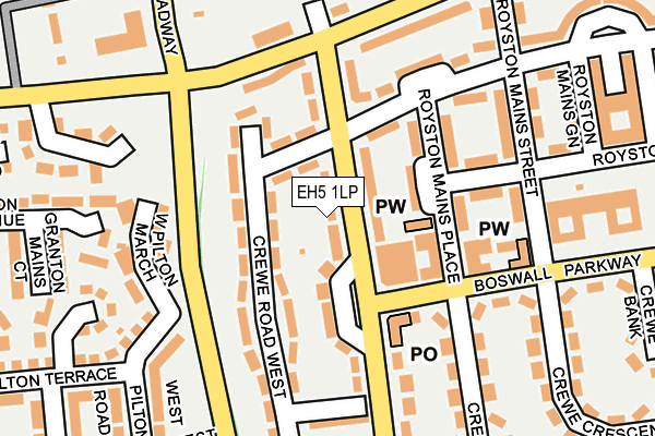 EH5 1LP map - OS OpenMap – Local (Ordnance Survey) EH5 1LP map - OS OpenMap – Local (Ordnance Survey)