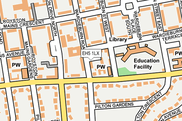 EH5 1LX map - OS OpenMap – Local (Ordnance Survey) EH5 1LX map - OS OpenMap – Local (Ordnance Survey)