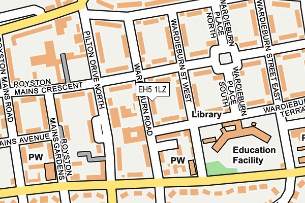 EH5 1LZ map - OS OpenMap – Local (Ordnance Survey) EH5 1LZ map - OS OpenMap – Local (Ordnance Survey)
