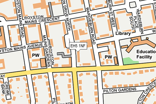 EH5 1NF map - OS OpenMap – Local (Ordnance Survey) EH5 1NF map - OS OpenMap – Local (Ordnance Survey)