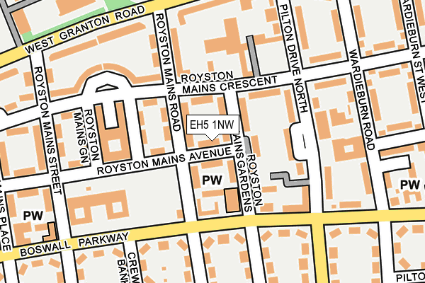 EH5 1NW map - OS OpenMap – Local (Ordnance Survey) EH5 1NW map - OS OpenMap – Local (Ordnance Survey)