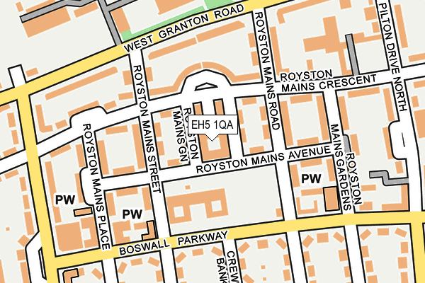EH5 1QA map - OS OpenMap – Local (Ordnance Survey) EH5 1QA map - OS OpenMap – Local (Ordnance Survey)