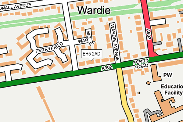 EH5 2AD map - OS OpenMap – Local (Ordnance Survey) EH5 2AD map - OS OpenMap – Local (Ordnance Survey)