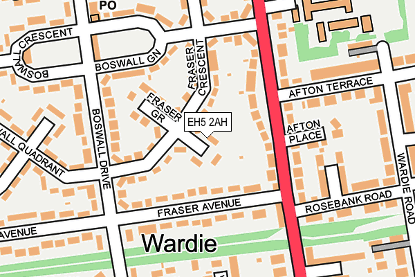 EH5 2AH map - OS OpenMap – Local (Ordnance Survey) EH5 2AH map - OS OpenMap – Local (Ordnance Survey)