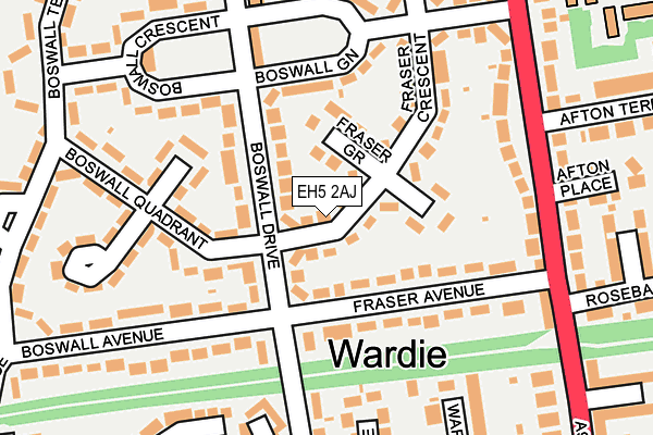 EH5 2AJ map - OS OpenMap – Local (Ordnance Survey) EH5 2AJ map - OS OpenMap – Local (Ordnance Survey)