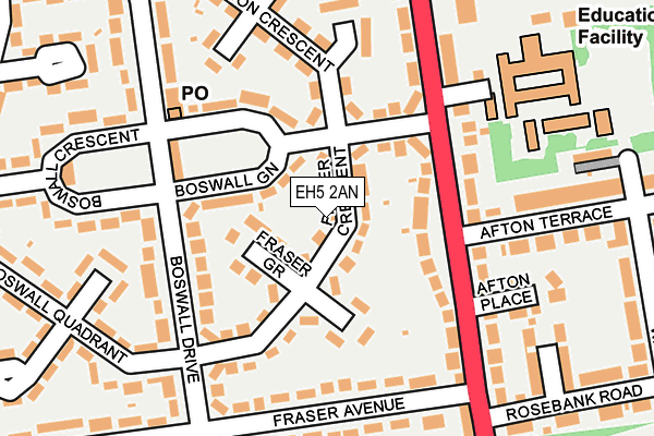 EH5 2AN map - OS OpenMap – Local (Ordnance Survey) EH5 2AN map - OS OpenMap – Local (Ordnance Survey)