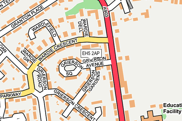 EH5 2AP map - OS OpenMap – Local (Ordnance Survey) EH5 2AP map - OS OpenMap – Local (Ordnance Survey)