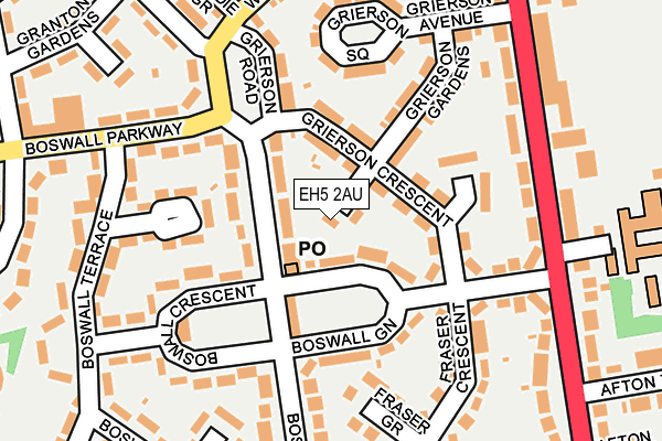 EH5 2AU map - OS OpenMap – Local (Ordnance Survey) EH5 2AU map - OS OpenMap – Local (Ordnance Survey)