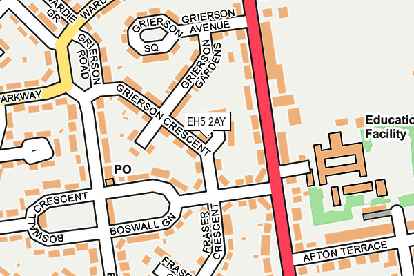 EH5 2AY map - OS OpenMap – Local (Ordnance Survey) EH5 2AY map - OS OpenMap – Local (Ordnance Survey)