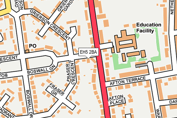 EH5 2BA map - OS OpenMap – Local (Ordnance Survey) EH5 2BA map - OS OpenMap – Local (Ordnance Survey)