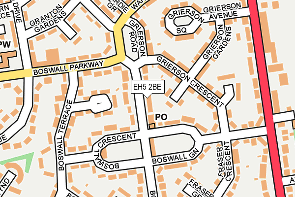 EH5 2BE map - OS OpenMap – Local (Ordnance Survey) EH5 2BE map - OS OpenMap – Local (Ordnance Survey)