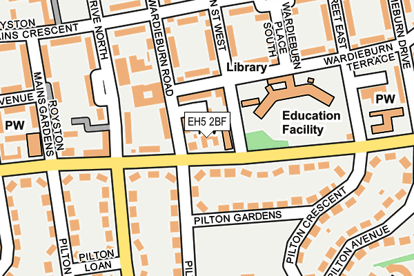 EH5 2BF map - OS OpenMap – Local (Ordnance Survey) EH5 2BF map - OS OpenMap – Local (Ordnance Survey)