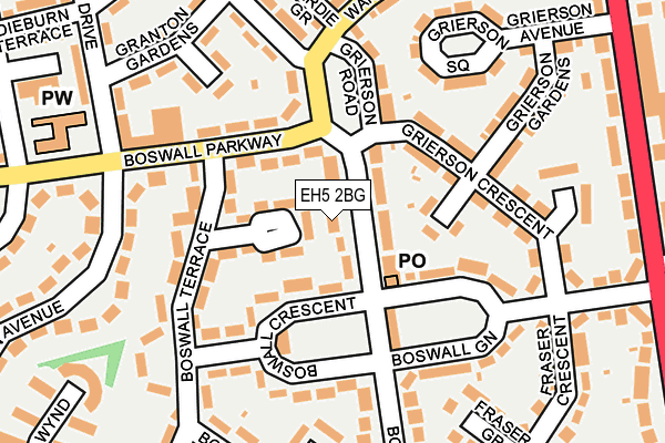 EH5 2BG map - OS OpenMap – Local (Ordnance Survey) EH5 2BG map - OS OpenMap – Local (Ordnance Survey)
