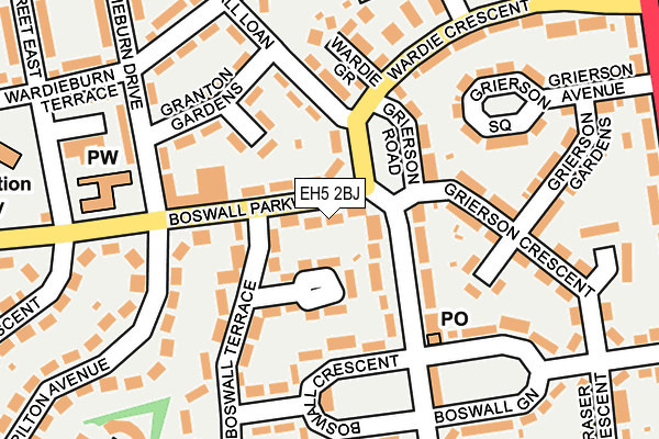 EH5 2BJ map - OS OpenMap – Local (Ordnance Survey) EH5 2BJ map - OS OpenMap – Local (Ordnance Survey)