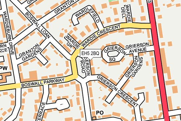 EH5 2BQ map - OS OpenMap – Local (Ordnance Survey) EH5 2BQ map - OS OpenMap – Local (Ordnance Survey)