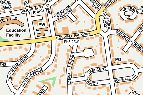 EH5 2BW map - OS OpenMap – Local (Ordnance Survey) EH5 2BW map - OS OpenMap – Local (Ordnance Survey)