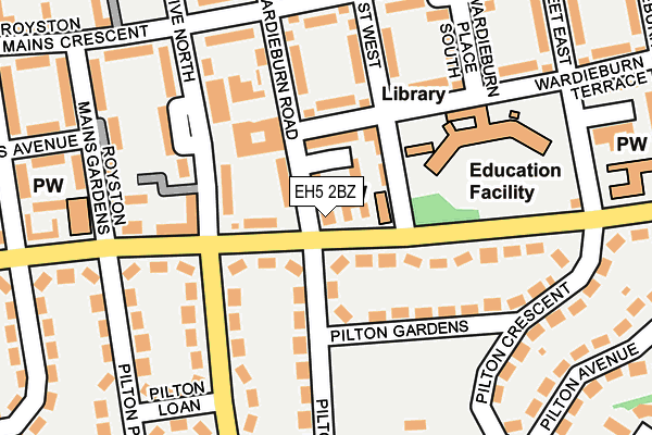 EH5 2BZ map - OS OpenMap – Local (Ordnance Survey) EH5 2BZ map - OS OpenMap – Local (Ordnance Survey)