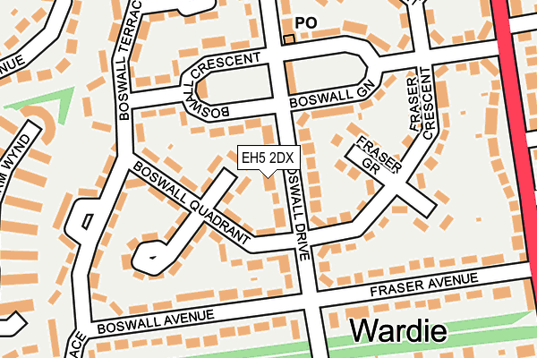 EH5 2DX map - OS OpenMap – Local (Ordnance Survey) EH5 2DX map - OS OpenMap – Local (Ordnance Survey)