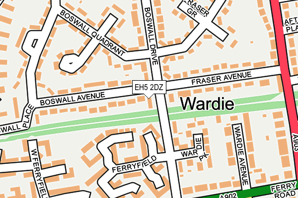 EH5 2DZ map - OS OpenMap – Local (Ordnance Survey) EH5 2DZ map - OS OpenMap – Local (Ordnance Survey)