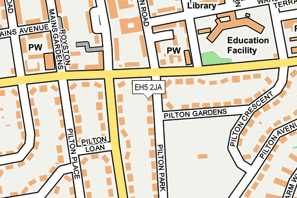EH5 2JA map - OS OpenMap – Local (Ordnance Survey) EH5 2JA map - OS OpenMap – Local (Ordnance Survey)