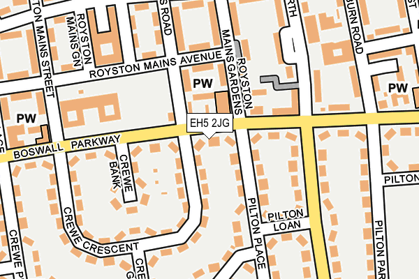 EH5 2JG map - OS OpenMap – Local (Ordnance Survey) EH5 2JG map - OS OpenMap – Local (Ordnance Survey)