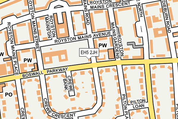 EH5 2JH map - OS OpenMap – Local (Ordnance Survey) EH5 2JH map - OS OpenMap – Local (Ordnance Survey)