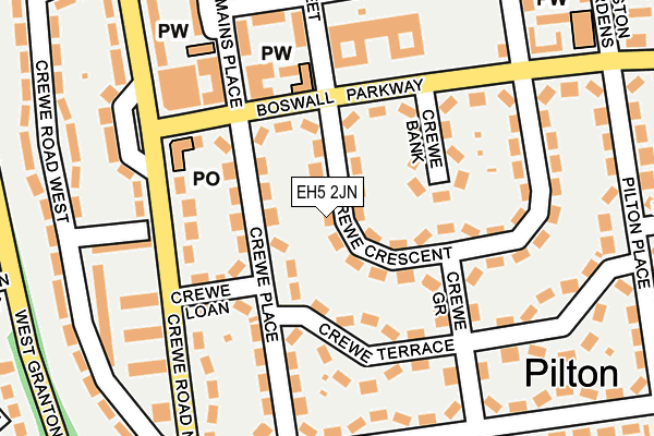 EH5 2JN map - OS OpenMap – Local (Ordnance Survey) EH5 2JN map - OS OpenMap – Local (Ordnance Survey)