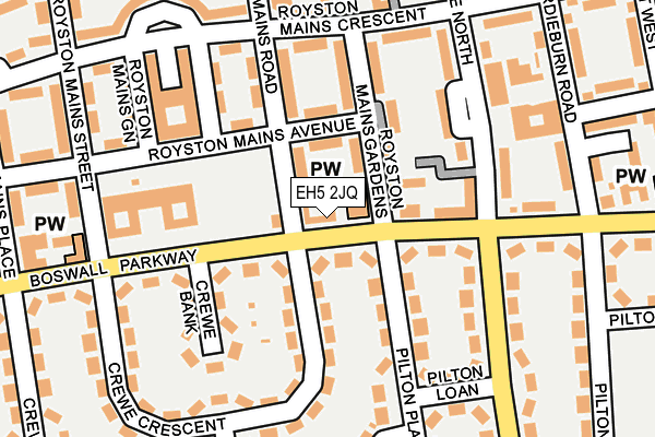 EH5 2JQ map - OS OpenMap – Local (Ordnance Survey) EH5 2JQ map - OS OpenMap – Local (Ordnance Survey)