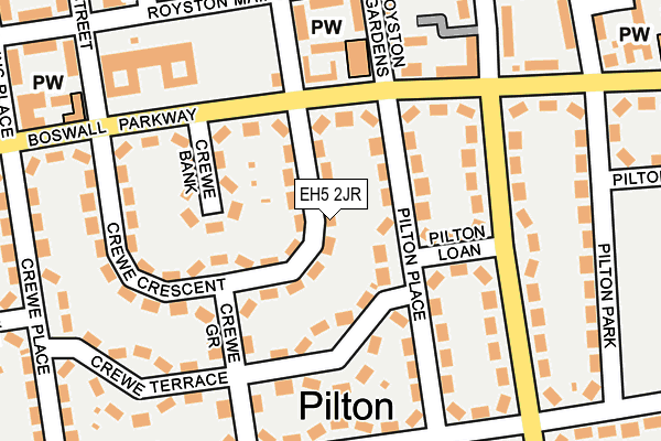 EH5 2JR map - OS OpenMap – Local (Ordnance Survey) EH5 2JR map - OS OpenMap – Local (Ordnance Survey)