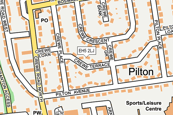 EH5 2LJ map - OS OpenMap – Local (Ordnance Survey) EH5 2LJ map - OS OpenMap – Local (Ordnance Survey)