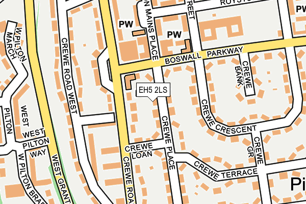 EH5 2LS map - OS OpenMap – Local (Ordnance Survey) EH5 2LS map - OS OpenMap – Local (Ordnance Survey)