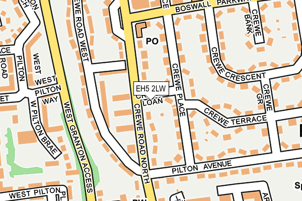 EH5 2LW map - OS OpenMap – Local (Ordnance Survey) EH5 2LW map - OS OpenMap – Local (Ordnance Survey)