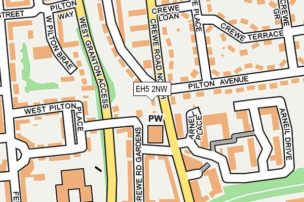 EH5 2NW map - OS OpenMap – Local (Ordnance Survey) EH5 2NW map - OS OpenMap – Local (Ordnance Survey)