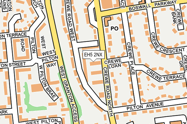 EH5 2NX map - OS OpenMap – Local (Ordnance Survey) EH5 2NX map - OS OpenMap – Local (Ordnance Survey)