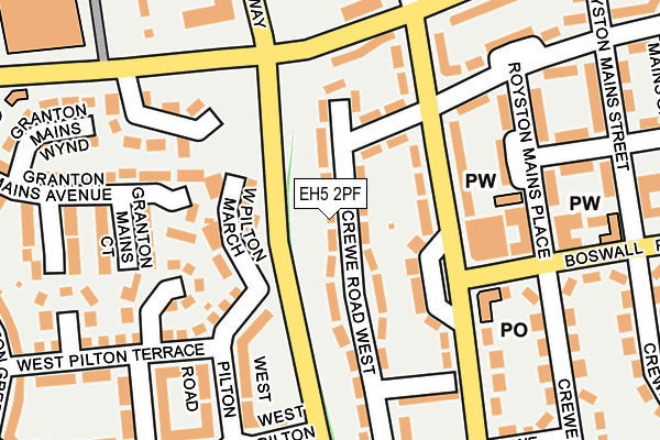 EH5 2PF map - OS OpenMap – Local (Ordnance Survey) EH5 2PF map - OS OpenMap – Local (Ordnance Survey)