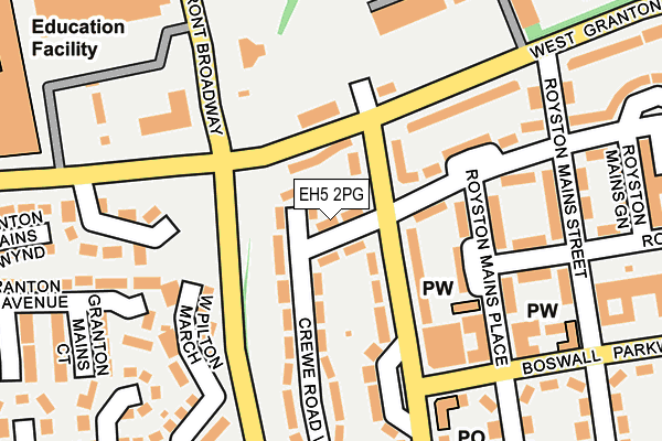 EH5 2PG map - OS OpenMap – Local (Ordnance Survey) EH5 2PG map - OS OpenMap – Local (Ordnance Survey)